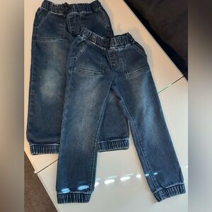 Set of 2 Cat & Jack Blue Jean Joggers Jegging Stretch 4T Toddler Boys Girls